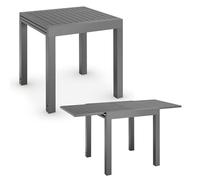 Juskys Table de Jardin Laki de, 70×70 cm, Extensible - Table en Aluminium avec rallonge - Grand Plateau de Table - Table en Aluminium Meuble pour Balcon Meuble de Jardin Anthracite