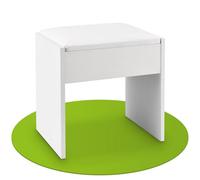 Juskys Tabouret de Coiffeuse Melly avec Coussin rembourré et Housse en Similicuir, Pouf de Maquillage en Bois, Siège Modern pour Chambre à Coucher, 40 x 30 x 43 cm