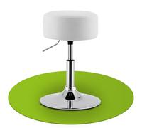 Juskys Tabouret de Coiffeuse Tonia, réglable en Hauteur de 49 à 64 cm, Ergonomique, Rond de 33 cm, Tabouret rembourré avec revêtement en Simili Cuir Blanc