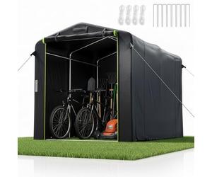 Juskys® Tente à Outils M - Garage à vélos d'extérieur de 6,2 m³ avec fenêtre et Porte, 220 x 160 x 175 cm, bâche imperméable et Armature métallique, abri de Jardin