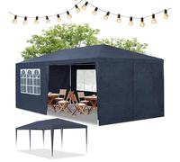 Juskys Tente de réception 3 x 6 m Bleu - pavillon de Jardin avec Toit & parois latérales - Tente de Jardin avec 18 m² de Surface au Sol - Protection Contre Le Soleil