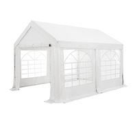 Juskys Tente de réception Gala 5 x 10 m - bâche Anti-UV, parois latérales Flexibles - pavillon Stable, Grand - Outdoor Party Garten - Tente chapiteau Blanc