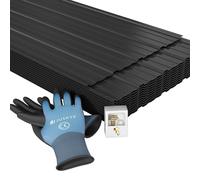 JUSKYS® Tôle Profilée Anthracite - Acier Galvanisé, Protection UV, Grande Capacité de Charge, Trous Pré-percés, Lot 14 pièces, 110x45 cm, 0,23 mm