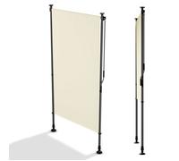 Juskys Voile d’ombrage verticale Barbados 100x310 cm Beige - store brise-vue sans perçage, anti-UV, déperlant