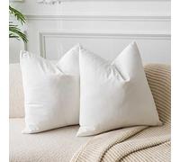 JUSPURBET Lot de 2 Housses de Coussin décoratives en Velours Doux et Solide pour canapé, lit, 50,8 x 50,8 cm, Blanc crème