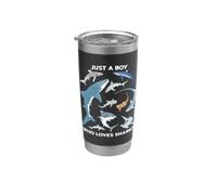 Just a boy who loves Sharks Types de requins Gobelet isotherme en acier inoxydable double paroi