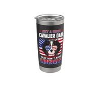 Just A Proud Cavalier Dad Merica Dog Patriotic 4th Of July Gobelet isotherme en acier inoxydable double paroi