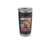 Just A Proud Shar Pei Dad Merica Dog 4th Of July Gobelet isotherme en acier inoxydable double paroi