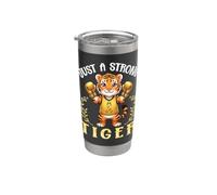 Just A Strong Tiger Childhood Cancer Warrior Boxer Gobelet isotherme en acier inoxydable double paroi