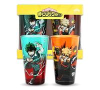 JUST FUNKY My Hero Academia Deku & Bakugo Lot de 2 verres à bière Izuku, Kachan, Detroit Smash, One for All | MHA | Décoration de cuisine | Sous licence officielle