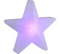 JUST LIGHT Lampe d'extérieur AKKU STAR, lampe de jardin, lampe d'extérieur à piquet, blanc opale, jardin, extérieur, terrasse