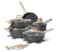 Just Perfecto Batterie de cuisine JL-778 14 pièces en granit Noir