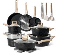 Just Perfecto JL-722 : ensemble de 21 pièces de batterie de cuisine en granit - Noir
