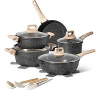 Just Perfecto JL-778 : ensemble de 14 pièces de batterie de cuisine en granit - Noir