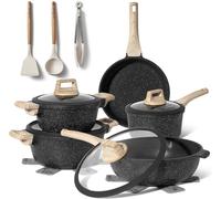 Just Perfecto JL-889 : ensemble de 14 pièces de batterie de cuisine en granit - Noir