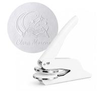 JUST REFINE® Ex Libris Tampon à gaufrer personnalisé - Pince à gaufrer pour livre - Idéal comme cadeau ou pour des occasions spéciales - Différents motifs (Blanc, Luna Libris)