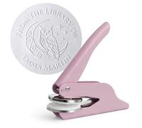 JUST REFINE® Ex Libris Tampon à gaufrer personnalisé - Pince à gaufrer pour livre - Idéal comme cadeau ou pour des occasions spéciales - Différents motifs (Violet, Veille des Étoiles)