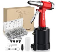 JUSTOOL Jeu de Pistolet à Rivets Pneumatiques 500Pcs Rivets Machine de Rivetage Pneumatique 4 Tailles 2.4mm-4.8mm Kit de Rivetage Air pour Réparation Automobile de l’industrie de Rénovation la Maison