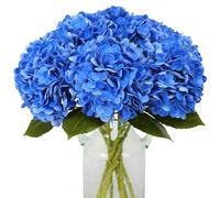 Justoyou Lot de 3 Fleurs d'hortensia Artificielles, Fleurs Hydrangea Long Tige Réaliste, Bouquets de 49.5 cm de Grandes Fleurs Hydrangea Artificielles au Toucher Réel pour Mariage, Fête à la Maison