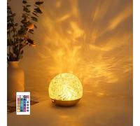 Justup Projecteur ciel étoilé LED, lampe Wave 16 couleurs avec commande tactile/télécommande, lampe à vagues d'eau aurore boréale pour chambre à coucher, fête (Circulaire)