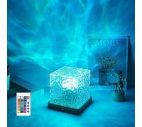 Justup Projecteur ciel étoilé LED, lampe Wave 16 couleurs avec commande tactile/télécommande, lampe à vagues d'eau aurore boréale pour chambre à coucher, fête (Carré-1)