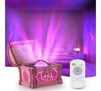 Justup Projecteur de ciel étoilé créatif avec coffre au trésor Galaxy pour décoration de chambre, lampe LED avec 8 modes d'éclairage et télécommande, pour adultes et enfants, chambre à coucher, fête