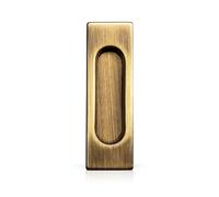 JUVA Bouton de Meuble Poignée Commode Porte | 3663 | 125 x 40 mm | 1 Pièce - Poignée style rustique antique avec vis | Laiton Bronze Bruni | Poignée coquille porte coulissante Poignée encastrée carrée