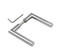 JUVA Garniture de porte inox poignée à coupe d'onglet paire de béquilles porte intérieure - béquille en L 1802 | pour garnitures sur rosaces à équiper | inox mat | 1 paire avec carré