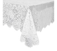 Juvale Nappe rectangulaire en Dentelle avec Motifs Floraux élégants Blanc 242 x 146 cm