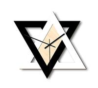JuZi Store Personnalité Nordique de Haute qualité Horloge Murale Noir et Blanc, Horloge Murale Triangle silencieuse de Triangle for la Chambre Salon Salon école décor à la Maison