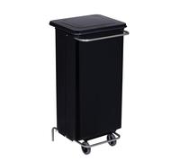 JVD - Conteneur mobile à pédale 110L métal Noir - Poubelle de cuisine professionnelle - Collecteur de déchets pour cuisine, restauration et espaces professionnels - Pratique, robuste et hygiénique