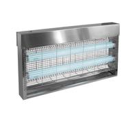 JVD Destructeur d'insecte électrique Professionnel INOX, 80 m2,3800V, LED 9W - Type d'éclairage Tube UV actinique - Idéal pour milieux exigeants (Industrie, Zones très humides)