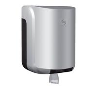 JVD Dévidoir Central Maxi Cleanline Gris métal - Dérouleur essuie-Tout Mural - pour Sanitaires Publics, Écoles, Hôtels et Restaurants - Matériel Professionel