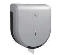 JVD Distributeur de Papier Hygiénique Cleanline Jumbo 400 Gris métal - pour Sanitaires Publics, Écoles, Hôtels et Restaurants - Matériel Professionel