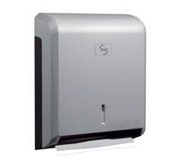 JVD Distributeur Papier Essuie-Mains plié en Z Cleanline Gris métal - pour Sanitaires Publics, Écoles, Hôtels et Restaurants - Matériel Professionel