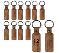 JVHLOV 12 PièCes SéRies Vierge Porte, CléS en Bois Bricolage Porte, CléS en Bois éTiquettes CléS Peuvent Graver des Cadeaux de Bricolage