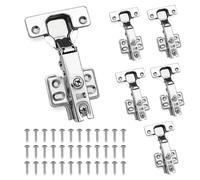 JVHLOV 6 Charnières Invisibles Amorties à 110° en Acier Laminé à Froid | Charnières hydrauliques pour portes de placard, cuisine et armoires, avec vis incluses