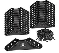 JVHLOV Équerre étagère Équerre de Coin avec 80 Pcs Vis, Support d'Angle étrier pour étagères, pour Bois Meubles Placard Support 20 Pièces