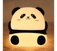 JVURICE Veilleuse Enfant,Veilleuse en Silicone Panda pour enfants Lampe Animal bébé de Chevet Tactile La Lampe&Timing Portable 1200mAh Timing Rechargeable Décoration Lumiere