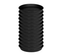 JWQFBC 12 Pièces Plateau pour Plantes Receveur d'eau Soucoupe Pot de Fleurs Plateau Rond en Polypropylène Adapté pour Fenêtre Chambre Cuisine Bureau Intérieu, Noir