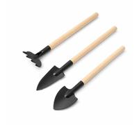 JWQFBC 3 Pièces Kit Outils Jardinage avec Manche en Bois, Mini Outils pour Planter et Entretenir Le Jardin, Petit