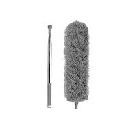 JWQFBC Brosse Gouttière Télescopique avec Tête Pivotante Outil Démontable pour Feuilles et Poussière Manche Rétractable en Acier Inoxydable Convenable pour N, Grise