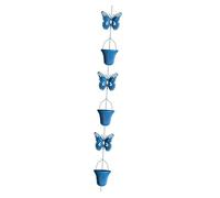 JWQFBC Chaîne de Pluie Design Créatif pour Gouttière Coupes de Pluie Collecteur Suspendu pour Eau de Toit Carillon Décoratif Adaptée à La Cour Terrasse Gazeb, Bleu