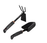 JWQFBC Outils Jardinage en Métal Robuste pour Jardin et Jardinage - Kit Transplantoir et Houe Double Usage, Ensemble de 2 pièces: Pelle Large + houe à Double Usage