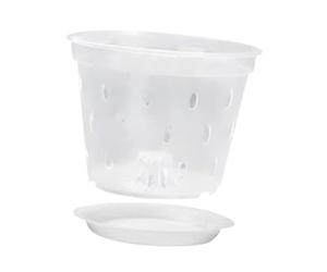 JWQFBC Pot à Orchidées, Jardinière à Orchidées, Crée de Meilleures Conditions, Pot de Fleurs, Pots de Fleurs en PP pour Plantes D'intérieur et D', 5 Pouces avec Soucoupe