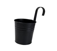 JWQFBC Pot de Fleurs Suspendu Fer Pot à Plantes Suspendu Support Seau Organisateur avec Crochet Amovible pour Fleur Rangement D'Oignons Convient Au Salon Cui, Noir