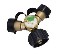 JWQFBC Tanks Splitter Adaptateur Double Voie en Laiton avec Niveau Intégré Valve de Fermeture Manuelle Raccord Rapide pour Adapté aux