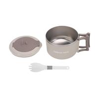 Jwthee Bol de nouilles -ondables, bol à soupe pour cuiseur Ramen (Beige) | Récipient rond à -ondes avec couvercle, évent de dégagement de vapeur, poignée pliable, grand bol à Ramen, cuiseur à Ramen