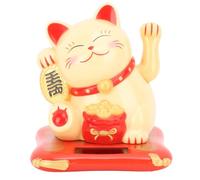 Jwthee Bras agitant de Chat Porte-Bonheur, Chat Porte-Bonheur Japonais Maneki Neko Solaire, Chat Porte-Bonheur Feng Shui, Chat de Richesse pour la décoration de la Maison et de la Voiture (Jaune)