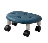 Jwthee Chaise à siège Roulant Bas, Tabouret Roulant Bas Tabouret Roulant Basse Hauteur avec Roulette pivotante à 360 degrés Tabouret en Cuir PU Tabouret Roulant Bas Rond pour Magasin de (Bleue)